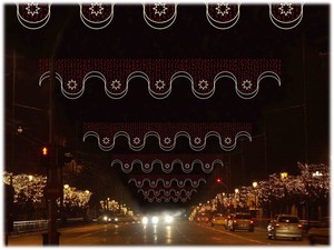 στολισμός κεντρικού δρόμου της Αθήνας τα Χριστούγεννα
